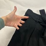 Old Navy Black Linen Blend Zip Front Belted Wide Leg Cropped Pant XL Photo 2