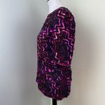 Vintage Silk & Sequin Short Sleeve Party Blouse Medium Cocktail NYE Black Photo 5