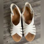 Elegant White Cork Wedge Sandals Size 11 Photo 1