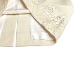 Valentino Garavani Valentino 𑁍 Chic Rose Lace Appliqué Ribbed Wool Pencil Skirt 𑁍 Cream Size 4 Photo 9