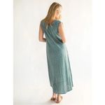 Natural Life  Bohemian Fall Hangout Cotton Midi Dress Turquoise Pink Floral Photo 1