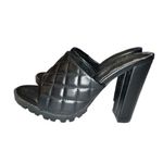 Wild Diva  Black Quilted High Heel Mules. New Photo 5