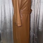 ZARA Tan Faux Leather Dress Photo 8