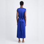 Proenza Schouler Lynn Dress In Eco Cotton Jersey. Maxi long wrap dress in Blue Photo 4