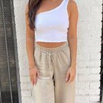 Urban Outfitters  ribbed white one shoulder crop top sz s Photo 1