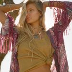 Arnhem Azalea Fringe Kimono in Pink worn twice EUC oversized XS/S $ 225 retail Photo 0