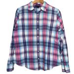 Brooks Brothers  Women’s Size 10 Blue Pink White Shadow Plaid Button Down Shirt Photo 1