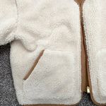 EXPRESS Sherpa Jacket Suede Zip Up Photo 4