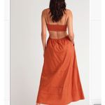 ASTR the Label Cutout Cotton Poplin Rust Orange Maxi Dress M Size M Photo 2