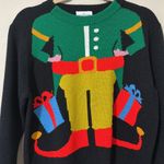 The Costume Shop women’s medium pullover Elf Christmas sweater long sleeve Black Photo 1