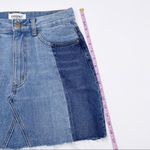 Lulus Evidnt Tammy Medium Wash Two Tone Distressed Denim Cutoff Mini Skirt 29 Blue Photo 7