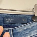 J.Jill High Rise Cropped Straight Leg Jeans Womens 10P Fringe Stripes Blue Photo 8