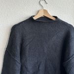 Free People Forest Cropped Black Oversized Pullover Mock Neck Sweater XS Photo 3