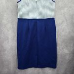 Maya Brooke Blue Midi Office Sequin Beaded Formal Preppy Party Dress Plus 14W Photo 5