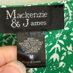 NWT Mackenzie & James Green White Floral Ruffle Blouse M Cottagecore Top Size M Photo 5
