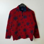 Gap Womens Extra Small Sweater Snowflakes Red Blue 1/4 Mock Neck Pullover XS Photo 8