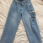 Pretty Little Thing Oversized Baggy Cross Waist Jeans Photo 0