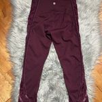 Lululemon Wunder Under Crop High-Rise *Flocked 21" Dark Adobe Burgundy Size 4 Photo 3
