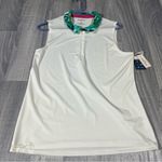 Tommy Bahama Tommy Bahamas Golf Sleeveless White Top with Tropical Collar; NEW; Large Women's Photo 0