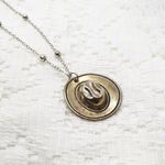 Rustic Cowgirl Hat Pendant Necklace Silver Photo 1