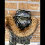S13 Snowcat Down Puffer Vest with Faux Fur Hood small Green Photo 6