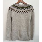 Coincidence & Chance Cardigan Sweater S Womens Wool Blend Fair Isle Knit Gray Photo 3