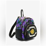 Lounge Fly  Black and Purple Floral Backpack Photo 4