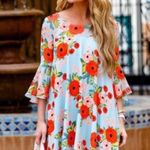 Like NEW!! Anthro Rifle Paper Co. Fluttered Blooms Dress Red Photo 1