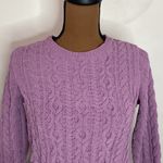 J Jill lilac chenille cable knit Crewneck plush sweater size XSp petite Purple Photo 4