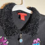 Vintage‎ Christmas Zip Cardigan Sweater Vest Purple Size 1X Photo 4