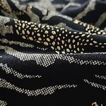 Vintage Midi Dress Size Large Stretch Metallic Leopard Cheetah Zebra Print Black Photo 3