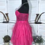 Forever 21  Lace Tulle Bustier Mini Dress Hot Pink Large Photo 4