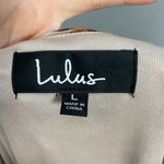 Lulus  Shifting‎ Dears Floral Shift Dress Cut Out Sleeve Beige Cream Mini Large Photo 4