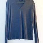 Hugo Boss Boss Top Silk & Cashmere Grey Long Sleeves V Neck Top Sz L EUC Photo 0