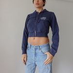 Brandy Melville Navy cropped zip up sweatshirt Photo 7
