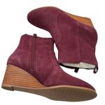 Violet & Red Jay Jay Ankle Boots Wedge Suede Burgundy SZ 8 Leather Boho Festival Purple Photo 4