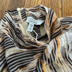 ZARA NWOT & other stories peplum Long Sleeve velvet stripe zip back blouse XS Photo 2