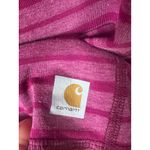 Carhartt Force Purple Striped V Neck Long Sleeve Shirt Top Womens XL Workwear Photo 4