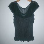 LC Lauren Conrad Lauren Conrad XL NY Ruffle Capped Sleeve Dots Top in Black White Photo 8