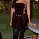 ZARA  Dress mini corset Velvet in Rich Purple Wedding party holiday Photo 4