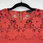 Boho Orange Crochet Lace Neck Top Sz XL Photo 4