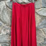 Vintage Long Pleated Red Midi Skirt Size 8 Photo 0