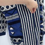 Lucky Brand  Sweater Womens Chunky Aztec Blue Black Boho Cardigan Size Xs/s Photo 4