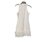Likely White Mini Dress with Feather Hem Photo 1