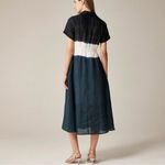 J.Crew NWT Cerise Shirt-dress Dip-dyed Ramie Green Blue Photo 5