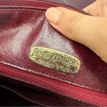 Givenchy Vintage Burgundy Suede Shoulder Bag – Gold Logo, Rare 90s Style Photo 9