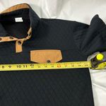 Zyia  Active Black Quilted 1/4 Snap Pullover Sweatshirt Mock‎ Neck Size Large Photo 5