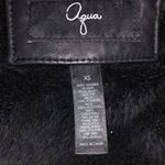 AQUA  Leather Fur‎ Moto Jacket Photo 6