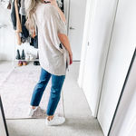 Halogen Nordstrom 100% Cashmere Oatmeal Open Short Sleeve Cardigan Photo 3