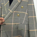 Boston Proper  Houndstooth Plaid Blazer Sz 10 Photo 3
